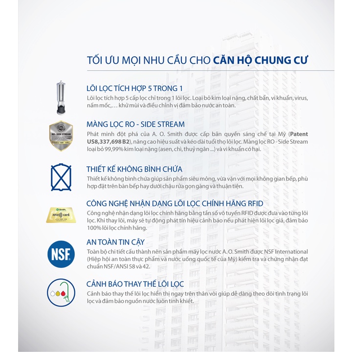 Máy lọc nước AO Smith R400E - Hàng Chính Hãng