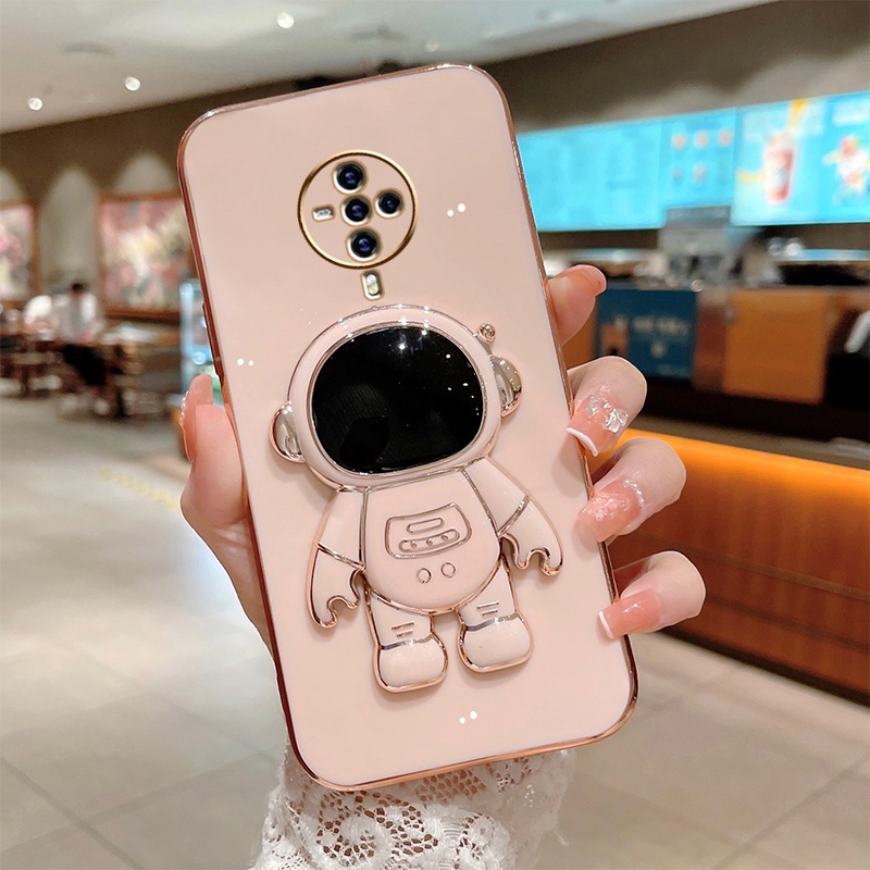 6d Plating Astronaut Stand Case Vivo S1 Pro V15 V15 Pro S1 V11i Z3i Y91C Y1s Y81 Y81i Y91 Y95 Lens Protective Cover