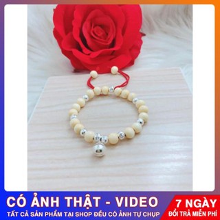 Vòng dâu mix chuông bạc❤Vòng dâu tằm cho bé