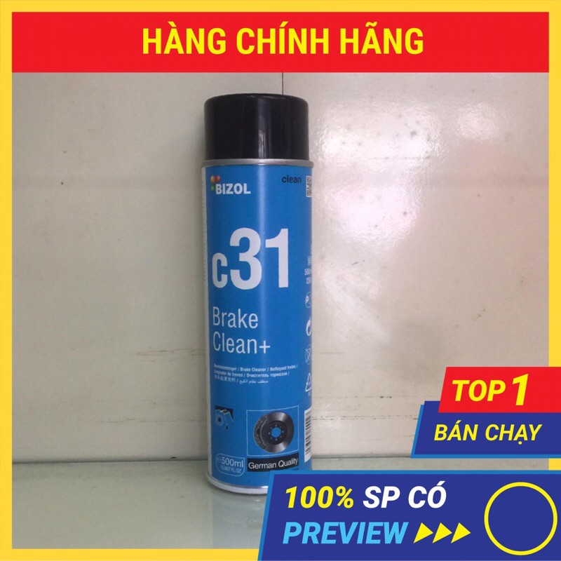 Bình xịt làm sạch nhanh phanh Bizol C31