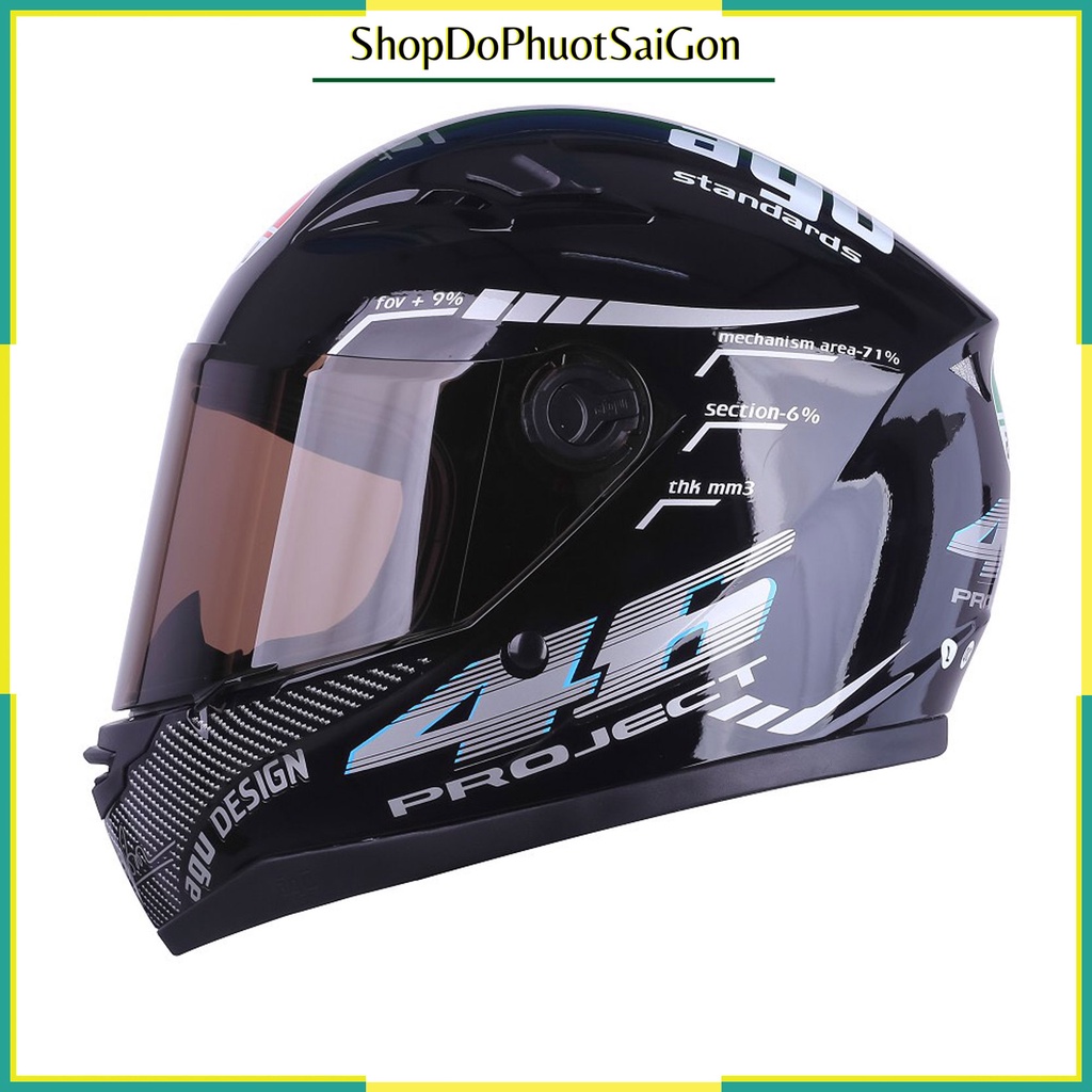 Mũ fullface AGU 46 bạc - Nón bảo hiểm trùm đầu đi phượt giá rẻ