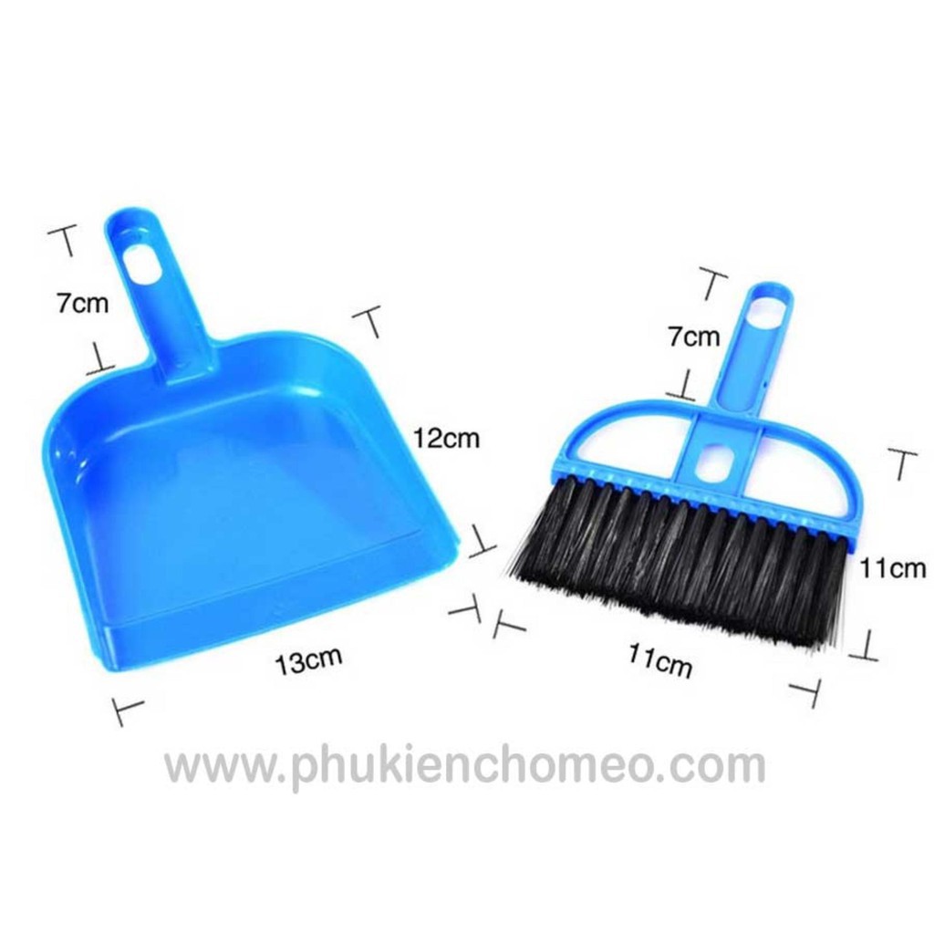 Hanpet.GV- 439- Bộ hót phân chó mèo kèm chổi MINI (- 4711792) kích thước 13x12cm, xẻng Hót kít chó