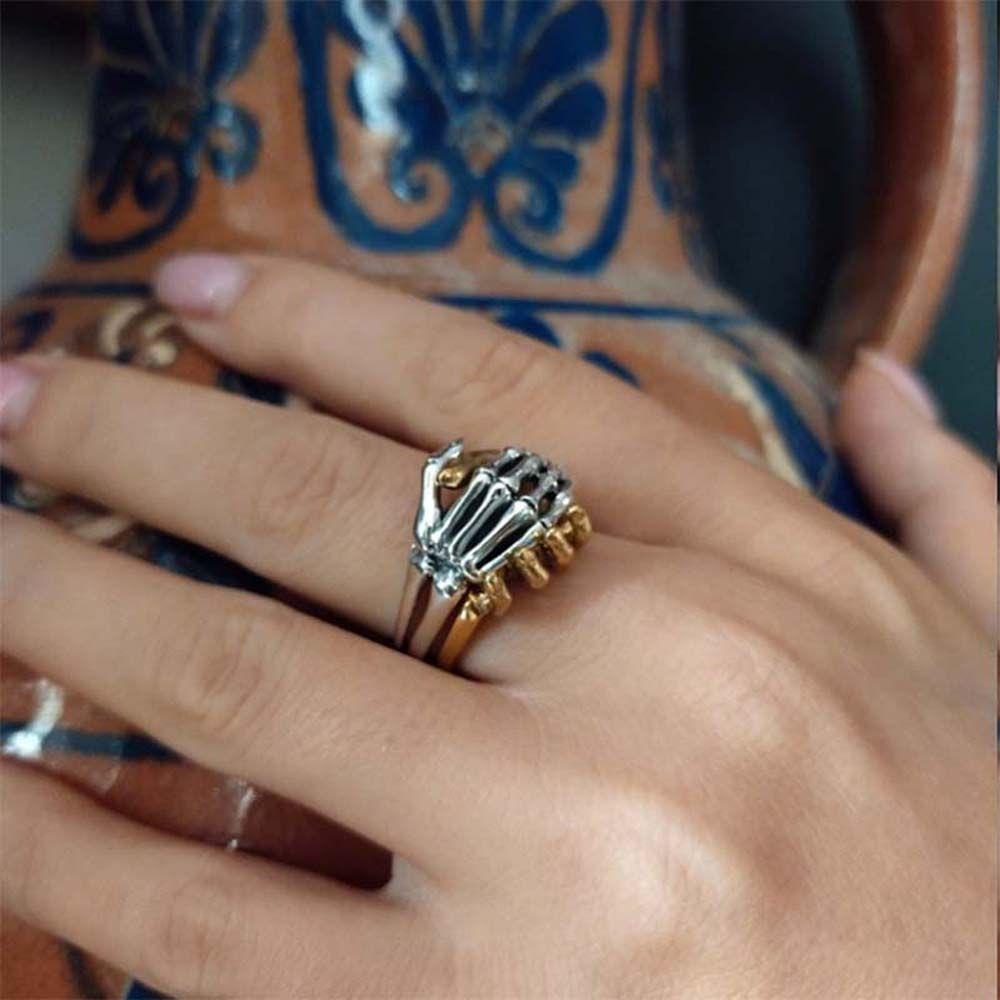 Bộ 2 Nhẫn Đeo Tay Phong Cách Gothic Thời Trang Cho Cặp Đôi