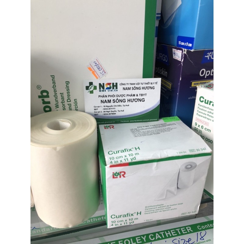 băng keo dán cuộn y tế , băng keo dán cố định gạc chăm sóc vết thương thoáng khí CURAFIX H 10cm x 10m
