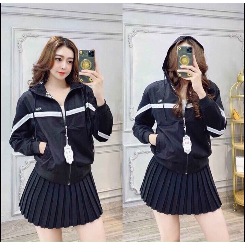 Áo khoác dù nữ 2 lớp form rộng bomber in chữ Viber đầy ấn tượng - Hot trend