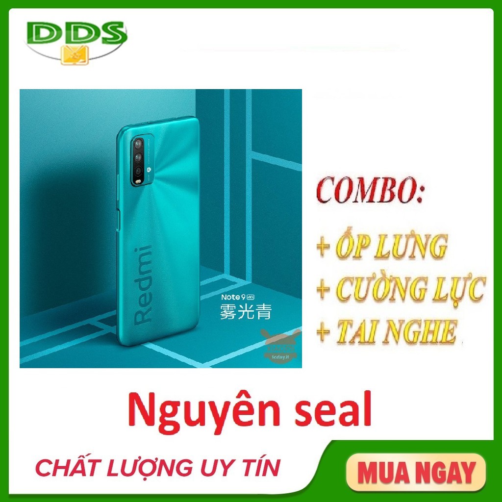 Combo Điện thoại Xiaomi Redmi Note 9 4/128  Chip Snap 662 China Version (4G) + Ốp lưng + Cường lực + Tai nghe