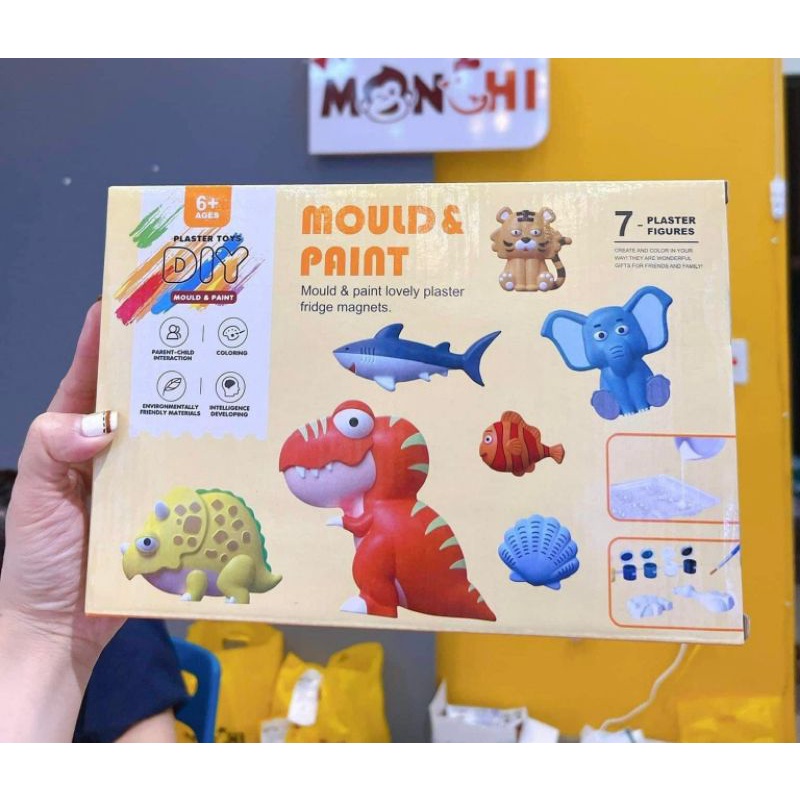 Bộ đồ chơi hoạt động Stem làm tượng từ bột thạch cao tại nhà