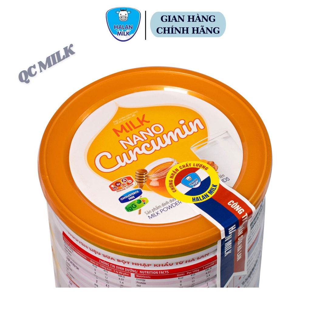 [Mua 3 tặng 1] COMBO 3 hộp Sữa nghệ milk nano curcumin 900g/hộp -Tốt cho người bị dạ dày, đại tràng,Halanmilk