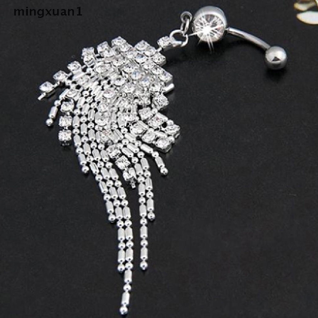 Khuyên Rốn Phối Dây Xích Tua Rua Đính Đá Pha Lê 14G mingxuan1 Cho Nữ