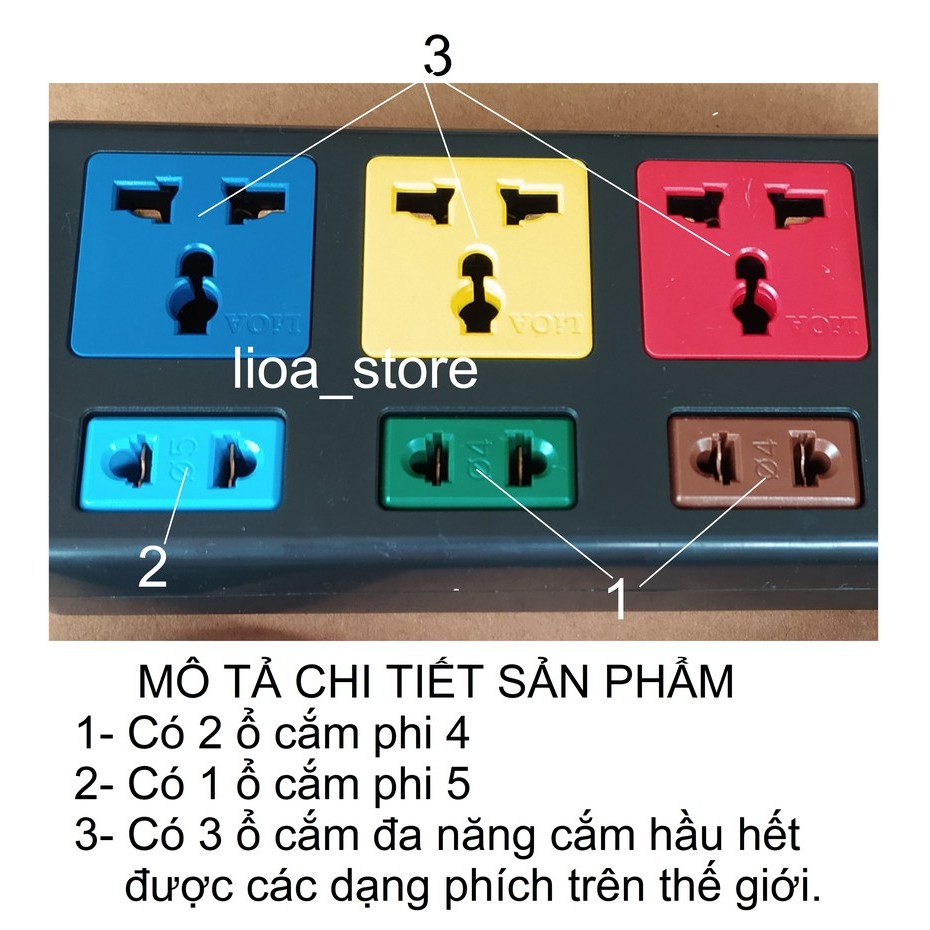 Ổ CẮM ĐIỆN LiOA 3D3S - LOẠI ĐA NĂNG KẾT HỢP CÓ ATTOMAT .