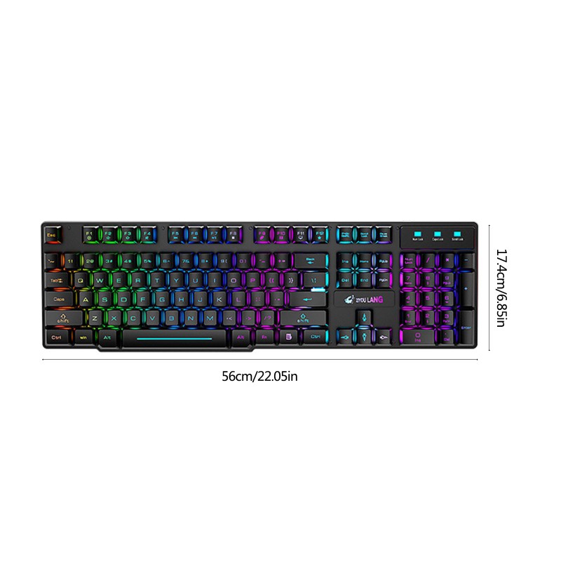 Wili 2.4G Wireless Gaming Keyboard and Mouse Set Colorful LED Breathing Light Keypad