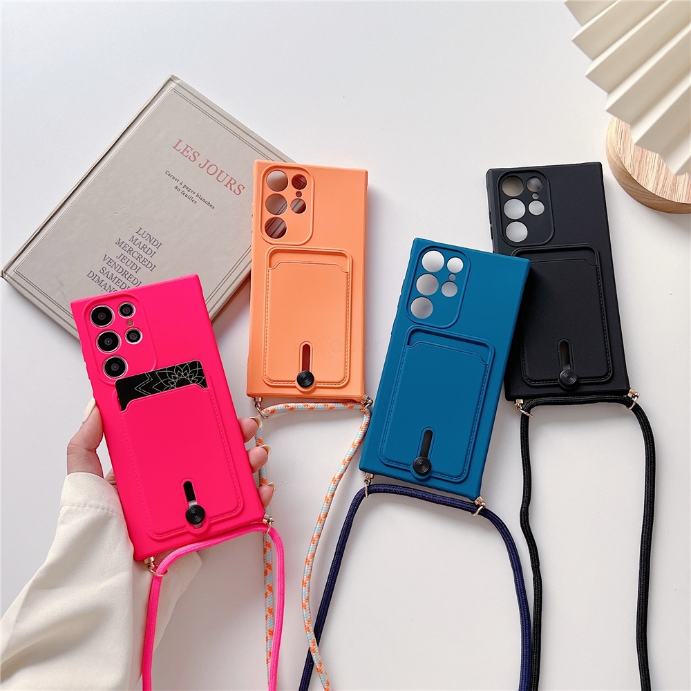 Ốp Điện Thoại Silicon Dạng Ví Có Dây Đeo Chéo Cho Iphone 11 12 13 PRO 11 12 13PRO MAX 11 12 13 7 8 SE 2020 7 8 Plus X XS XR