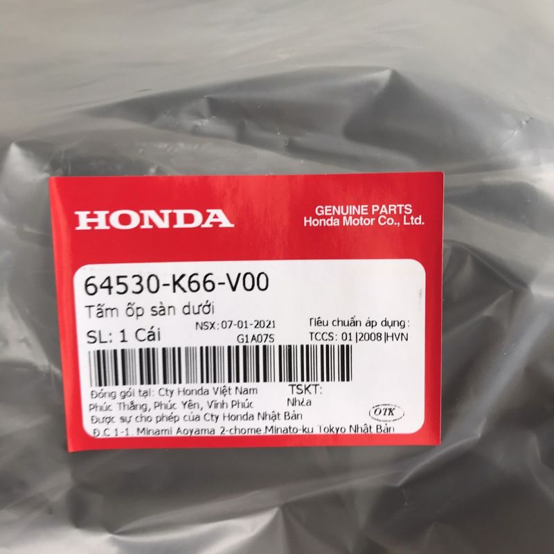 Tấm ốp sàn dưới Chắn bùn trước AB Air Blade K66 2016 2017 2018 2019 zin chính hãng Honda
