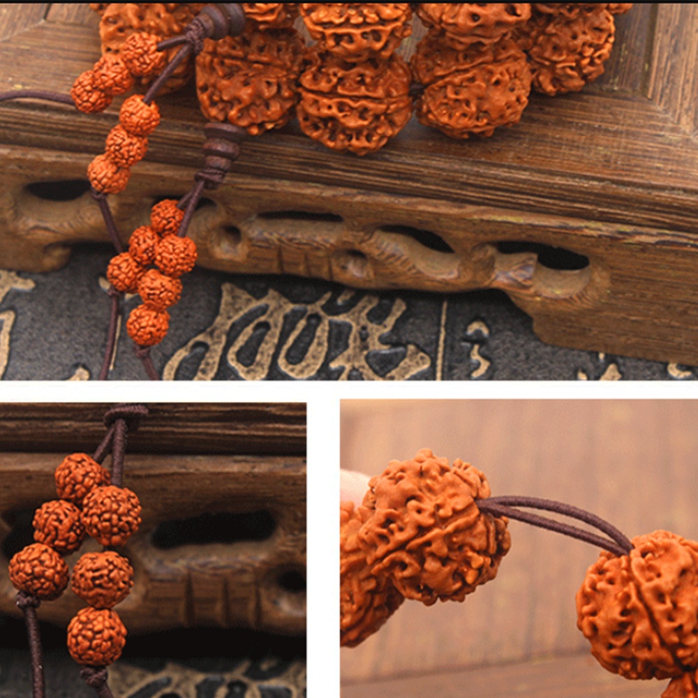 Vòng Tay Bùa Hộ Mệnh Mukhi Rudraksha Mala Rosary 18mm