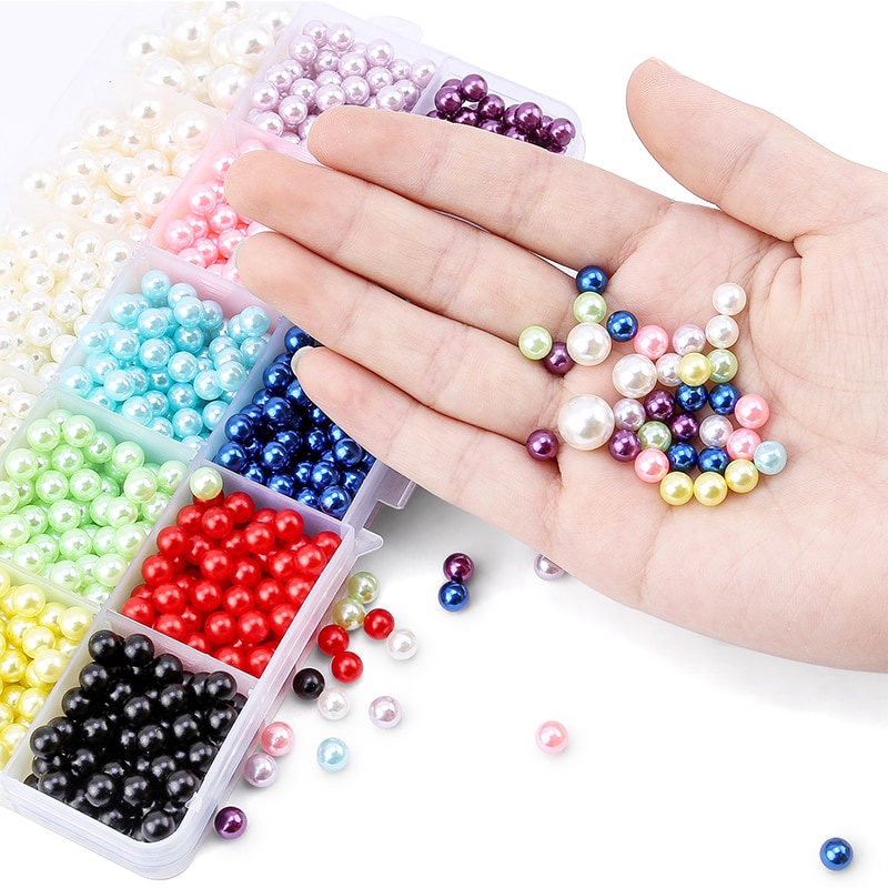 Hạt Ngọc Trai Tròn Bằng ABS Giả 4mm-8mm Chuyên Dụng Cho Quần Áo
