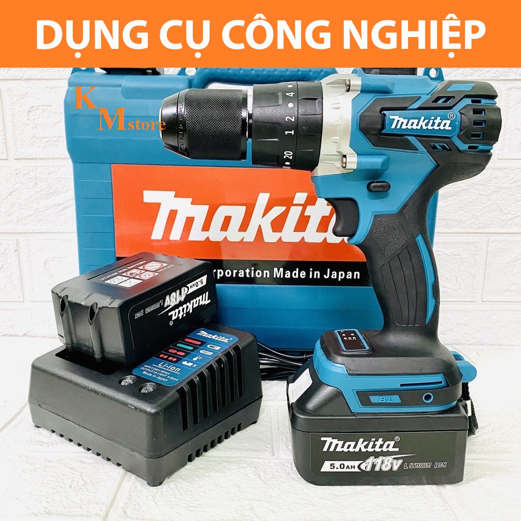 Máy Khoan Pin Makita 118V 2 Pin 10 CELL - Không Chổi Than - 3 Chức Năng Lõi Đồng - Hàng Loại I