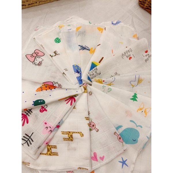 Khăn Sữa Sợi Tre Cao Cấp An Toàn Cho Bé Túi 10 Cái