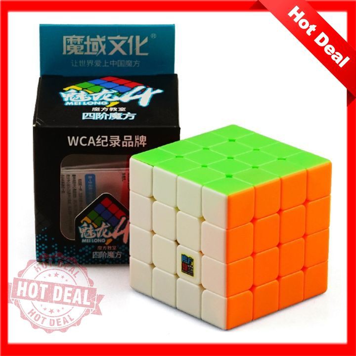 Rubik 4x4x4 không viền SIÊU TRƠN MoYu MeiLong Stickerless Đồ chơi phát triển Trí Tuệ