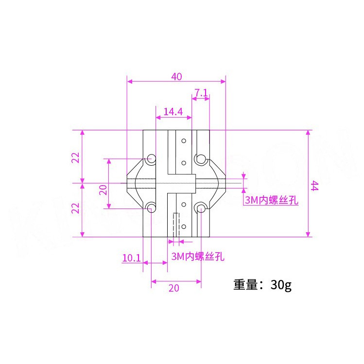 Giá dây đai GT2 cho cánh tay đòn máy in delta dùng ốc M3