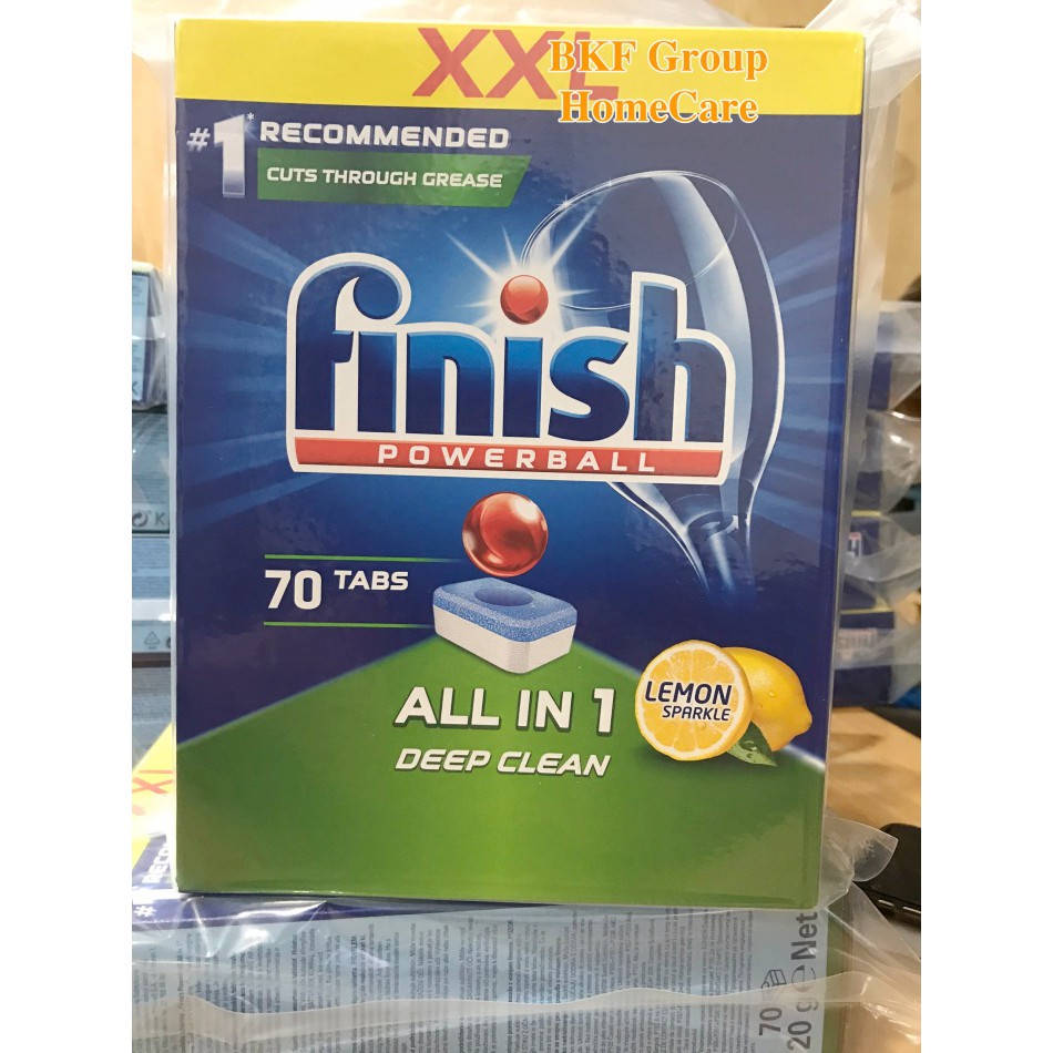 Viên Rửa Chén Bát Ly Finish all in 1 Loại 70 viên Dùng Cho Máy Rửa Bát