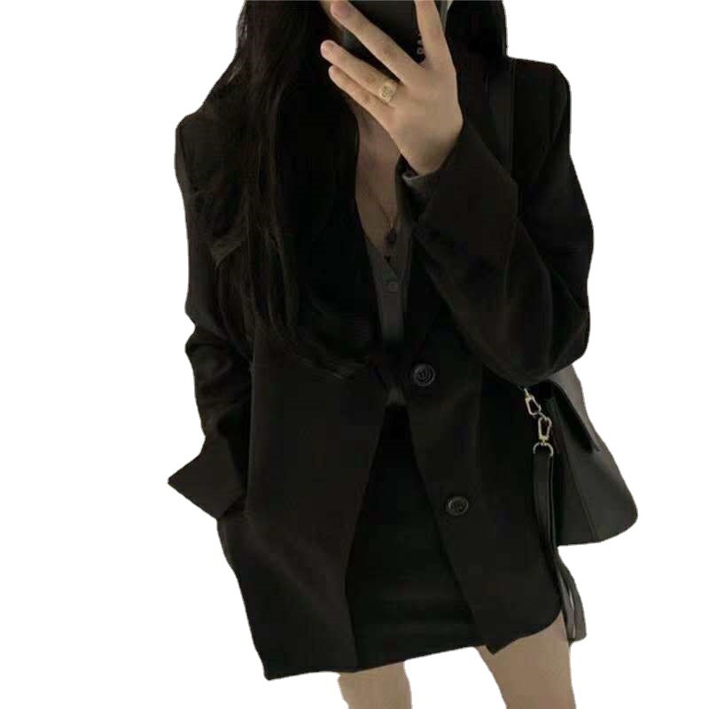 Áo Khoác Blazer Màu Đen Phong Cách Hàn Quốc Dễ Phối Đồ