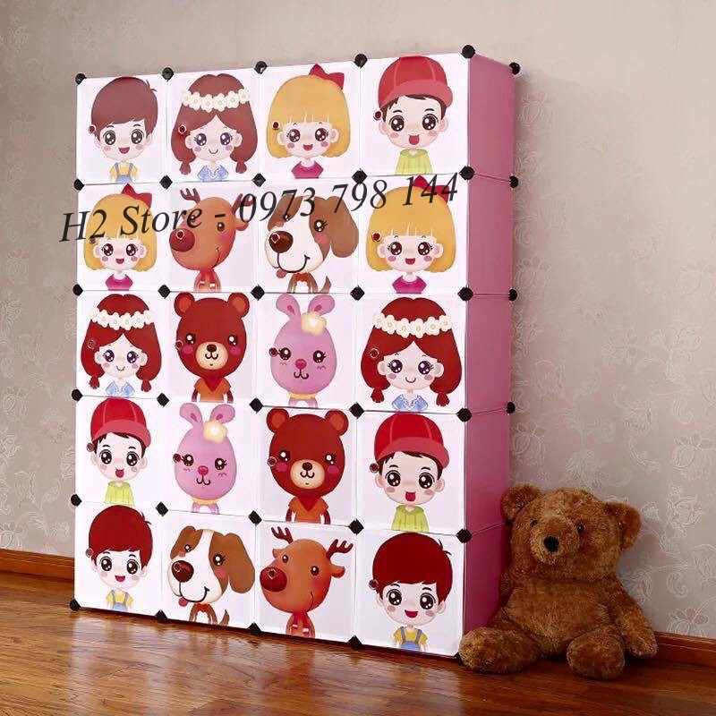 [HOT] TỦ NHỰA LẮP GHÉP 20 Ô VÁCH HỒNG ĐỂ ĐỒ CHO BÉ ĐA NĂNG THÔNG MINH sâu 47cm