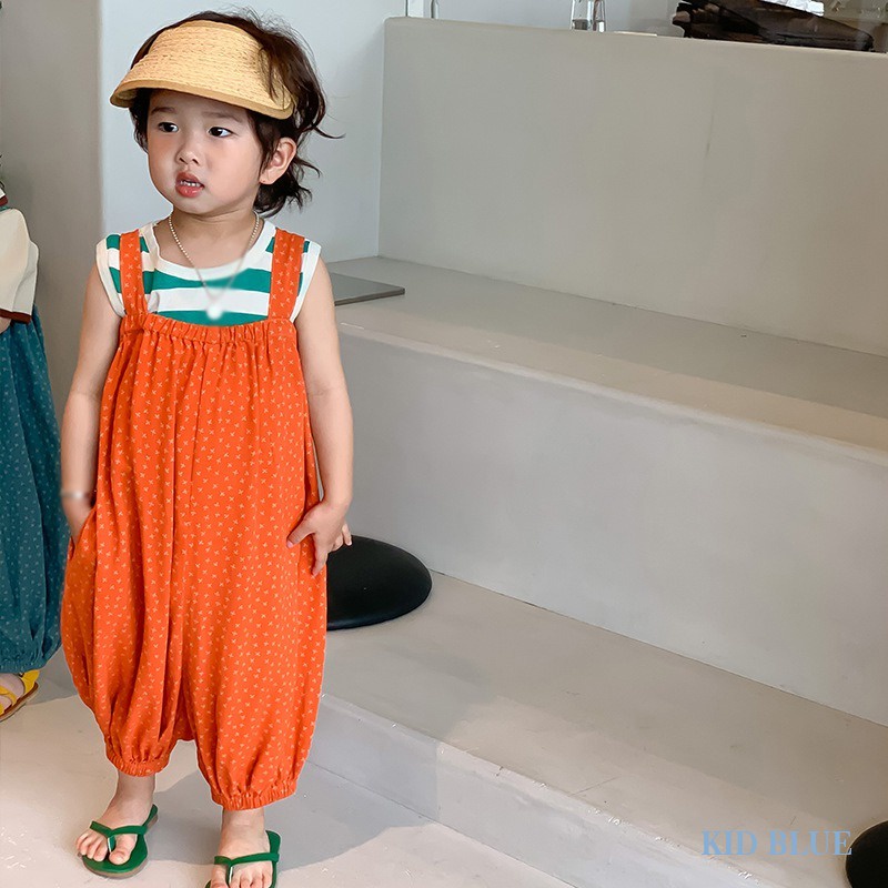 Jumpsuit Hai Dây Họa Tiết Hoa Phong Cách Hàn Quốc Thời Trang Mùa Hè Cho Bé Gái