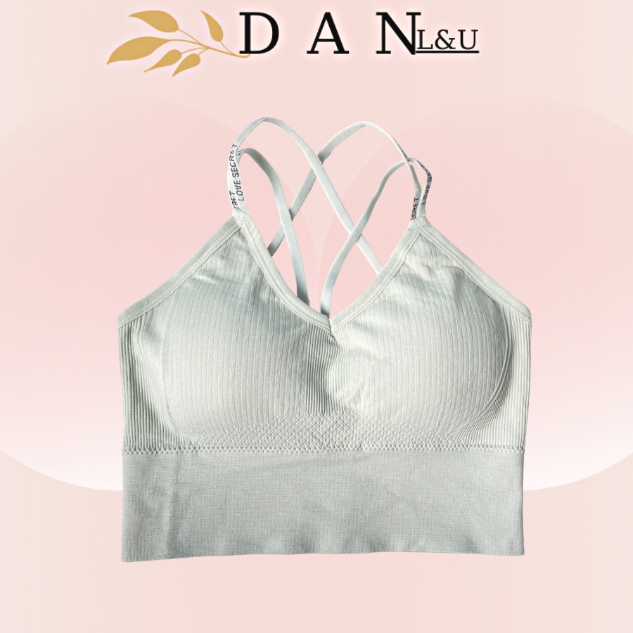 Áo Lót Ngực Đệm Mút Cotton Dày Dặn Co Dãn Thoải Mái Phối Đan Dây Cực Xinh DAN L&amp;U 8922