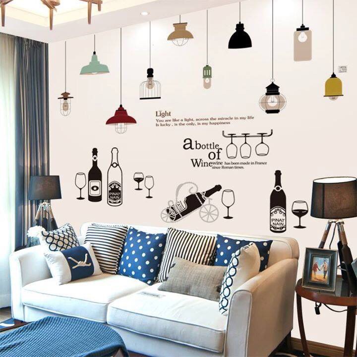 Decal dán tường trang trí nhà cửa, phòng khách, phòng ngủ, quán cafe, trà sữa giá rẻ đẹp AmyShop tại HCM