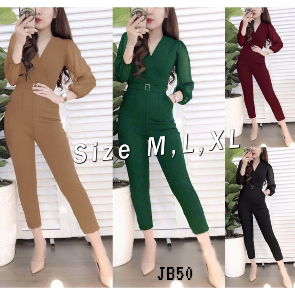 Jum dài cổ đắp chéo kèm belt liền