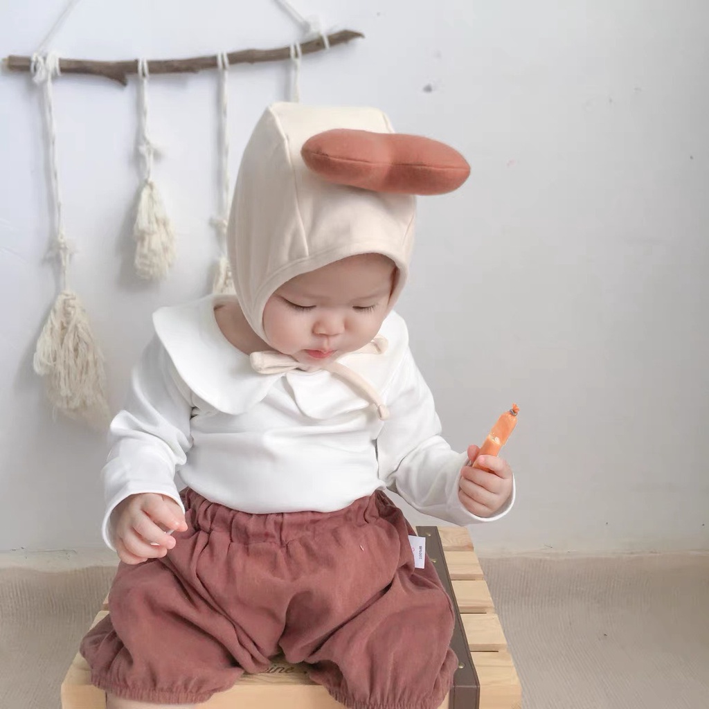 Áo Cotton Cổ Cánh Sen Mặc Cùng Quần Yếm, Váy Và Quần Cạp Cao Cho Bé Gái Siêu Xinh