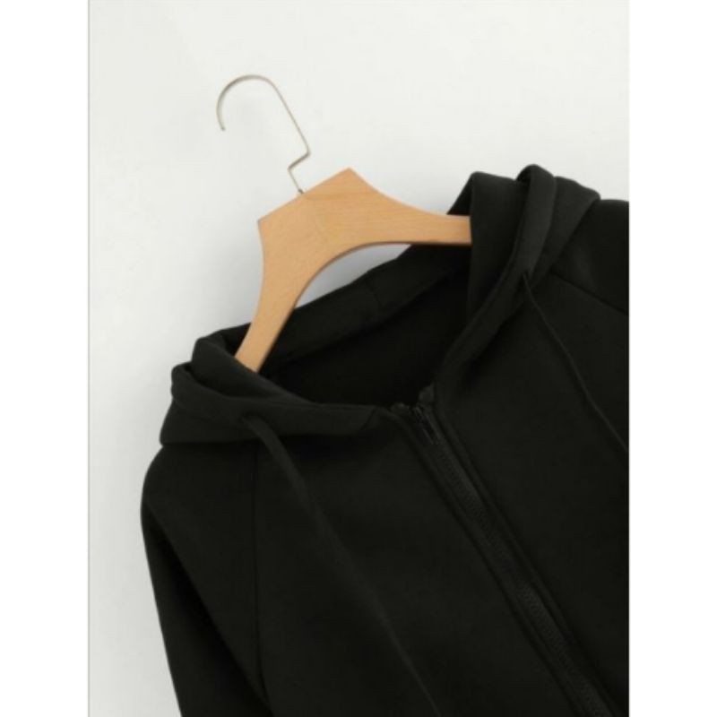 Áo hoodie khóa zip unisex black - hoodie dây kéo form rộng màu đen M L XL 2XL 40kg - 85kg