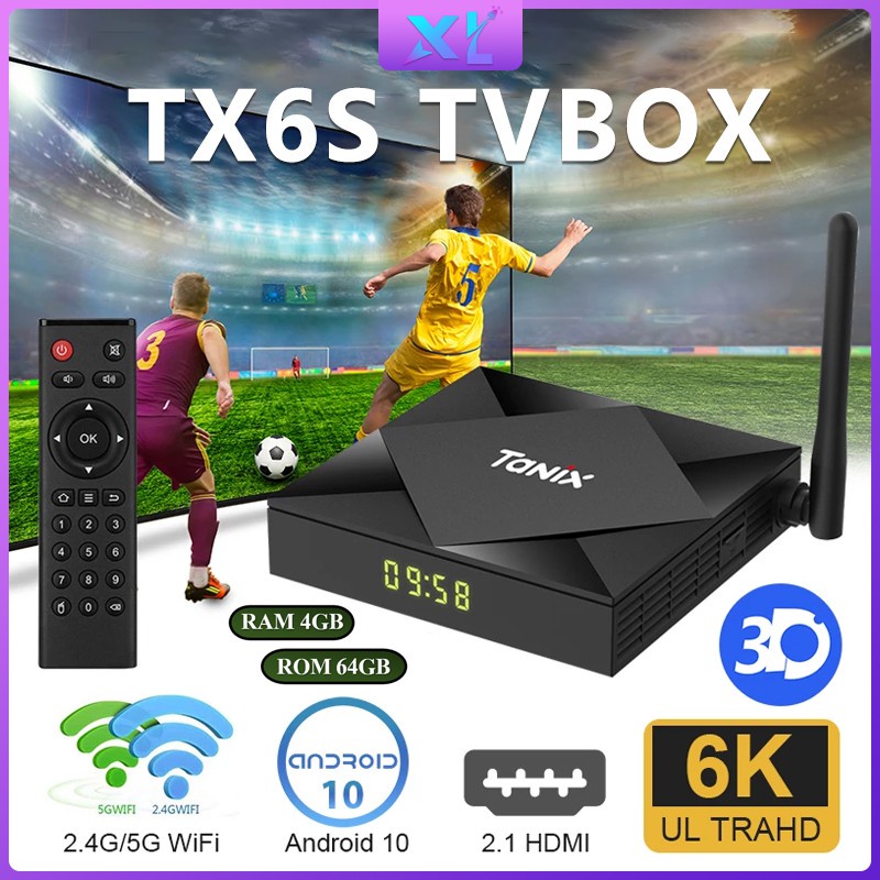 Tv Box Tx6S Thông Minh Android 10.0 Allwinner H616 Wifi Media Player 4k 6k Hd Và Phụ Kiện