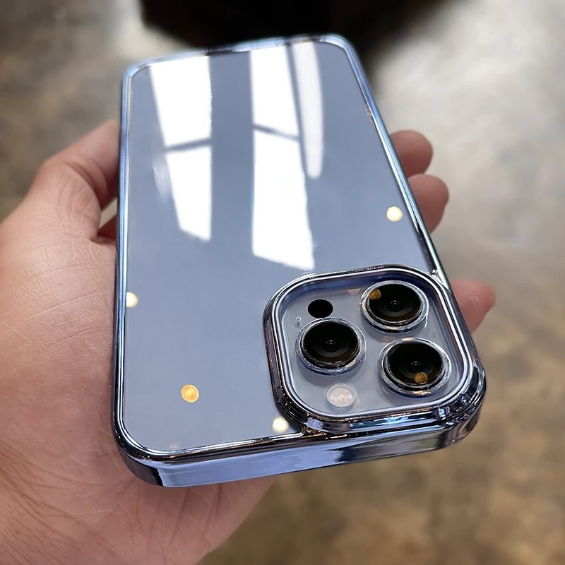 【VẬN CHUYỂN NHANH】Ốp Lưng Điện Thoại Trong Suốt Chống Sốc Mạ Sang Trọng Cho iPhone 14 11 12 13 Pro MAX