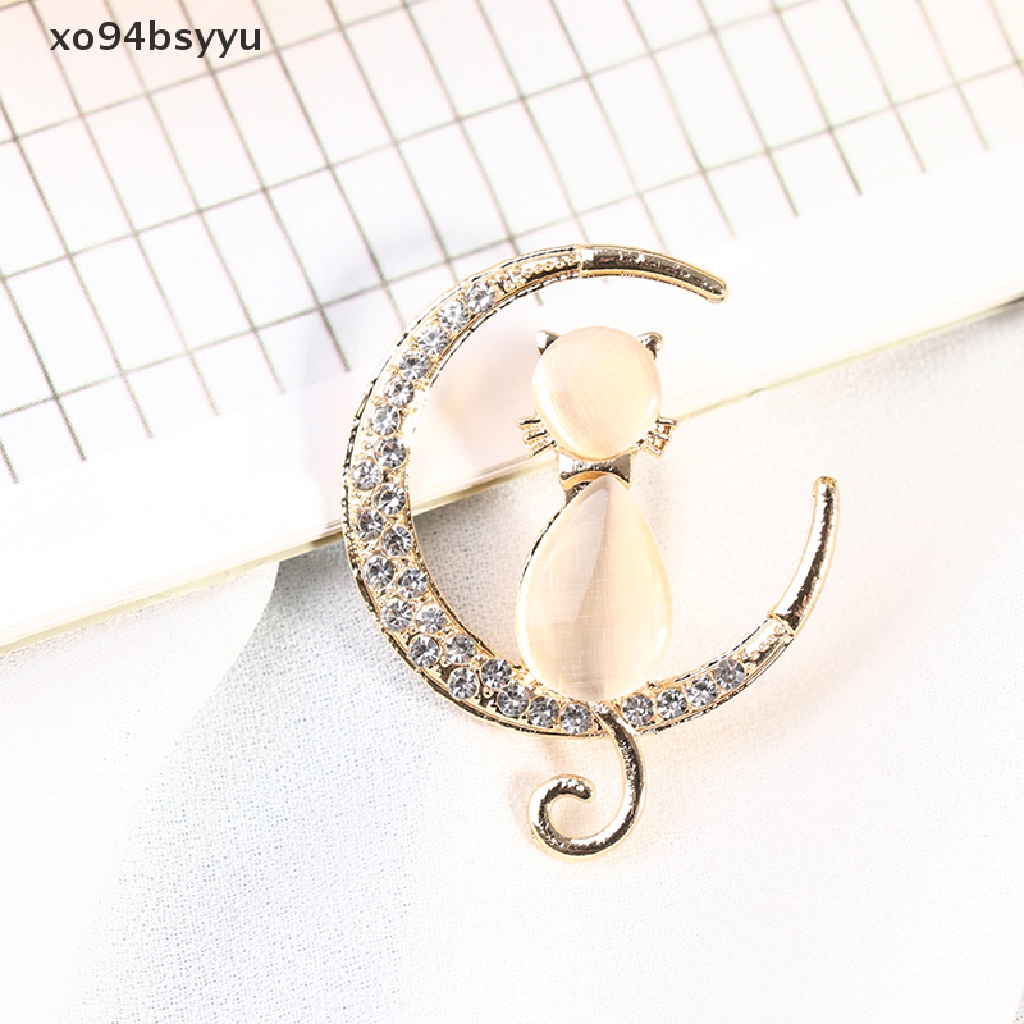 Ghim Cài Áo Hình Mèo xo94bsyyu Đính Đá Opal Phong Cách Baroque Thanh Lịch Cho Nữ