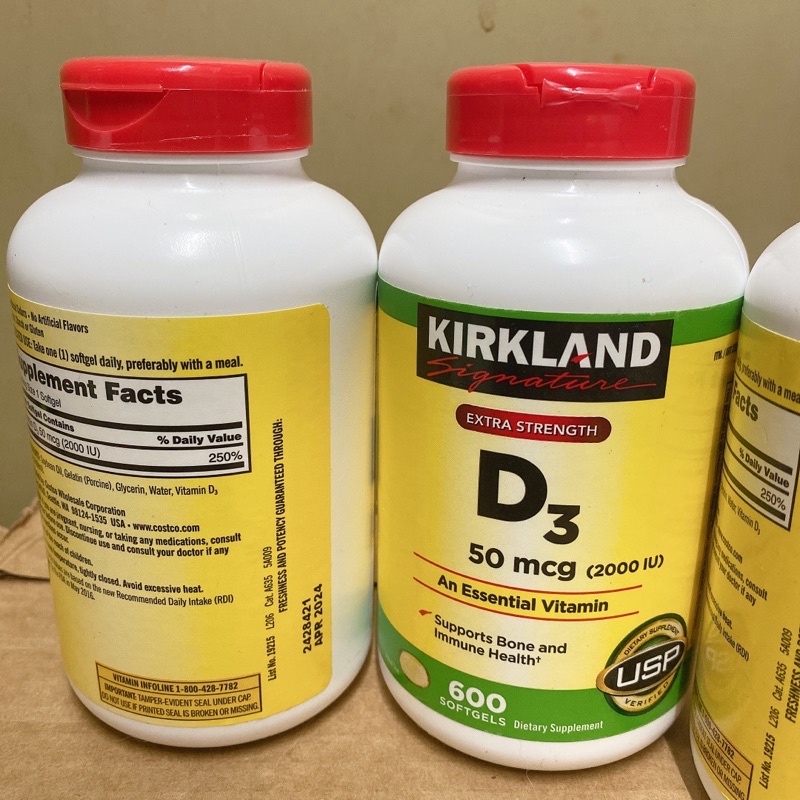 [EXP 03/2023] [Hàng USA] Vitamin D3 2000IU Kirkland - Vitamin Mặt Trời, 600 viên