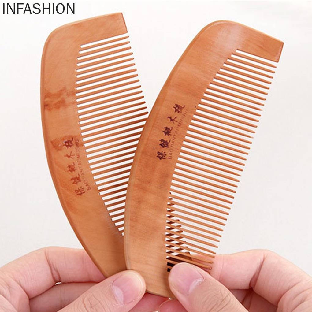 [Hàng mới về] Lược gỗ chải râu tóc mát-xa chống tĩnh điện nhỏ gọn phong cách Trung Hoa