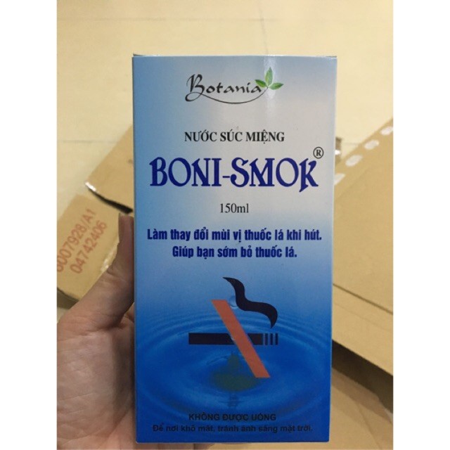 Nước Súc Miệng Cai Thuốc Lá Boni-Smok làm thay đổi mùi vị thuốc lá khi hút dẫn đến việc từ bỏ thuốc lá, khử mùi hôi miện