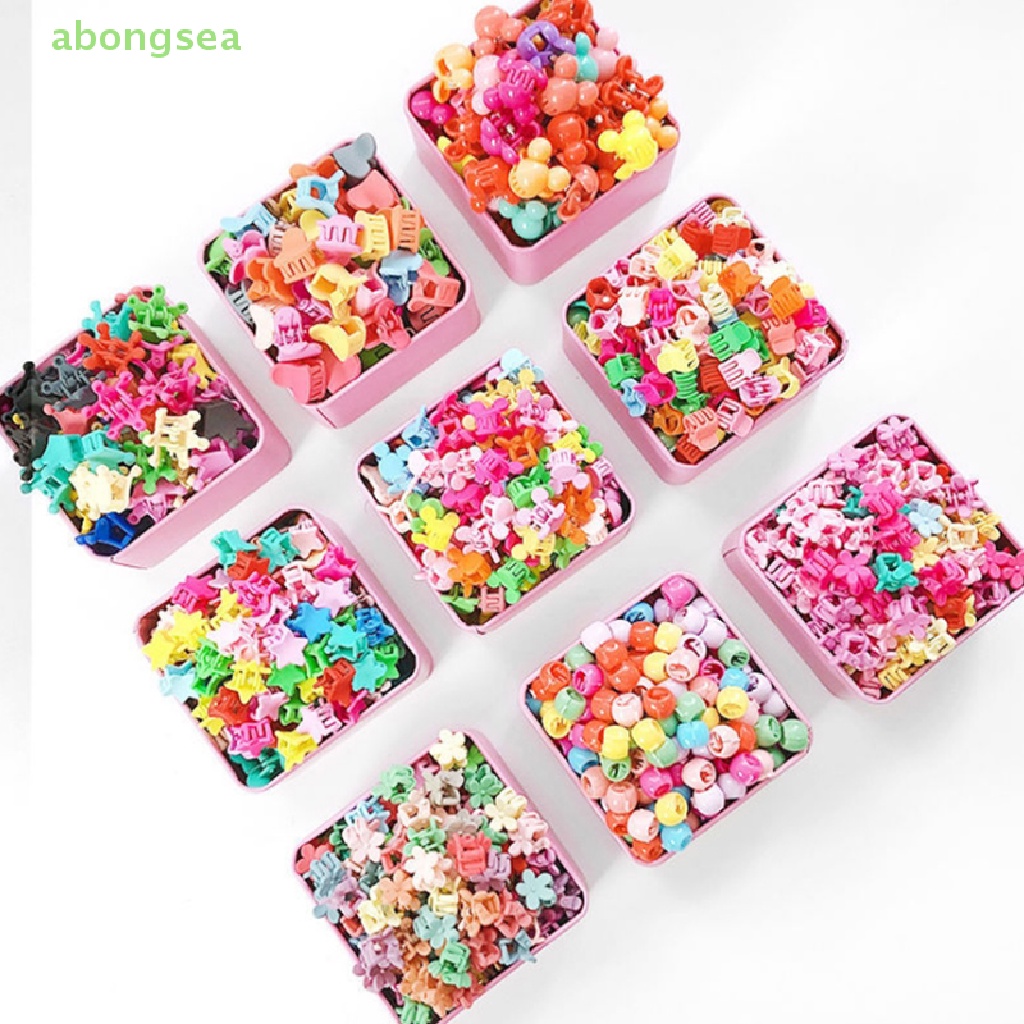 Set 50 Kẹp Tóc Càng Cua Đính Hoa / Thỏ Mini Dễ Thương Cho Bé Gái Đẹp