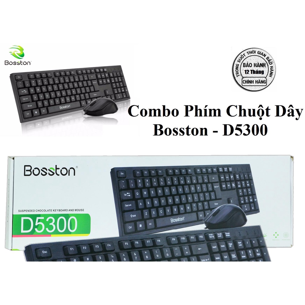 Combo phím chuột có dây Bosston D5300 Chính Hãng (Đen)