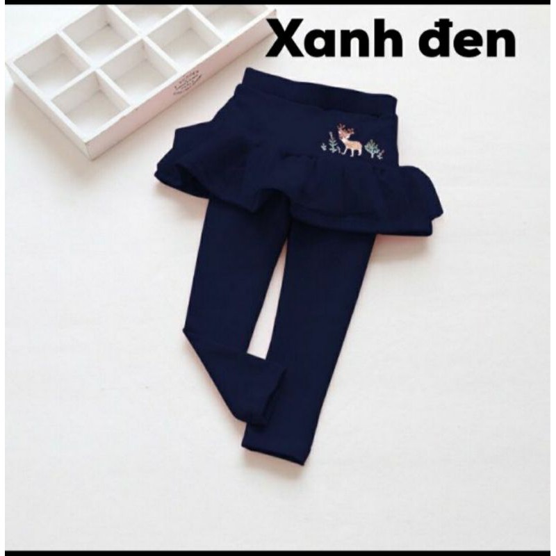 Quần legging liền váy bé gái phối ren sành điệu, Bé mặc đi học đi chơi đều đáng yêu, chất thun cotton mềm mại thoải mái,
