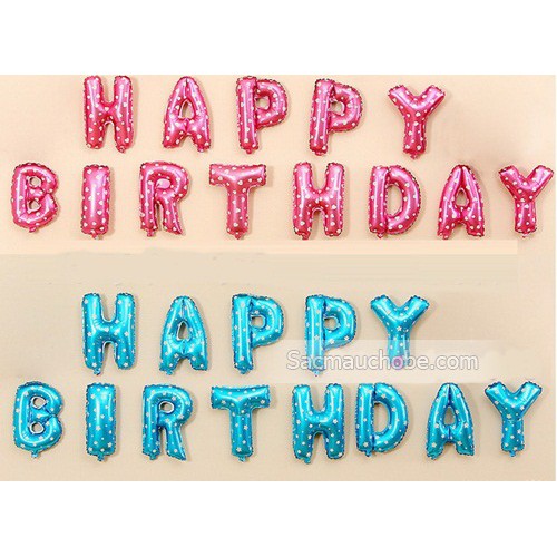 Bộ 13 chữ Happy Birthday - Chọn Màu - Trang Trí Sinh Nhật