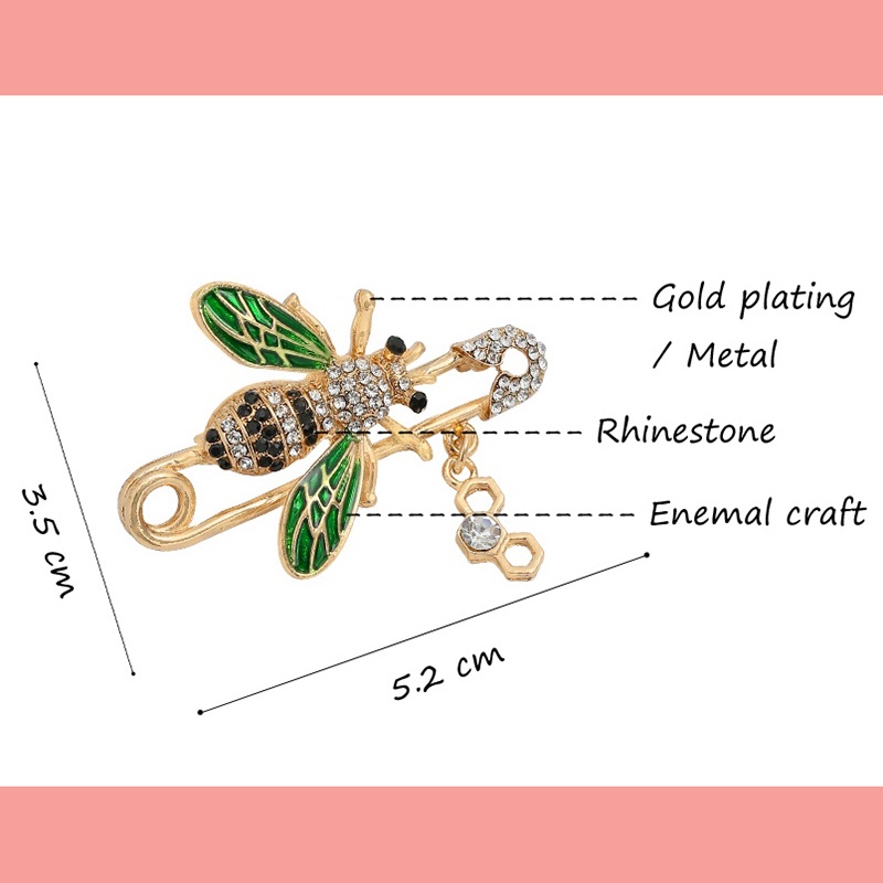 Ghim Cài Áo Hình Con Ong Đính Đá Sang Trọng Cho Nữ