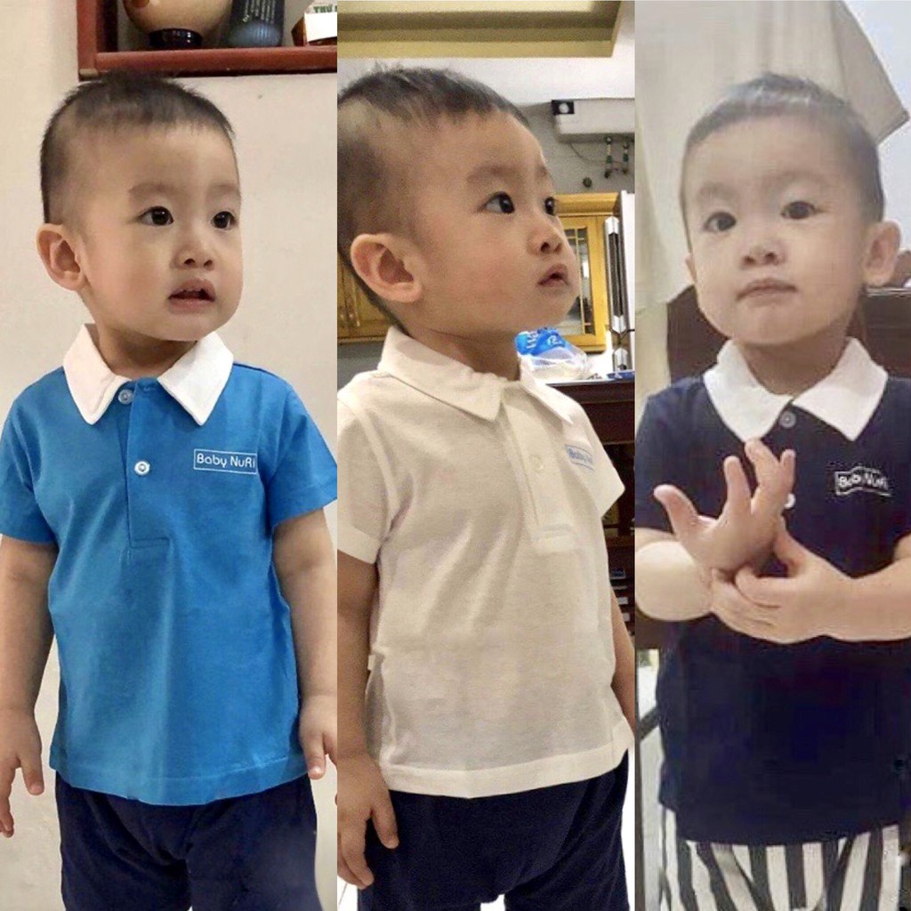Áo thun có cổ polo xuất Hàn cho bé trai hiệu Baby Nuri