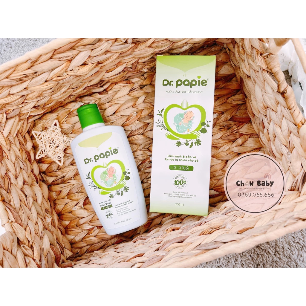 Nước Tắm Gội Thảo Dược Cho Bé Dr Papie Thành Phần Tự Nhiên Hàng Chính Hãng