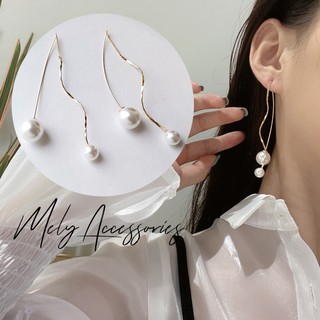 Bông tai ngọc trai nhân tạo dáng dài nữ tính sáng trọng - Mely 1467