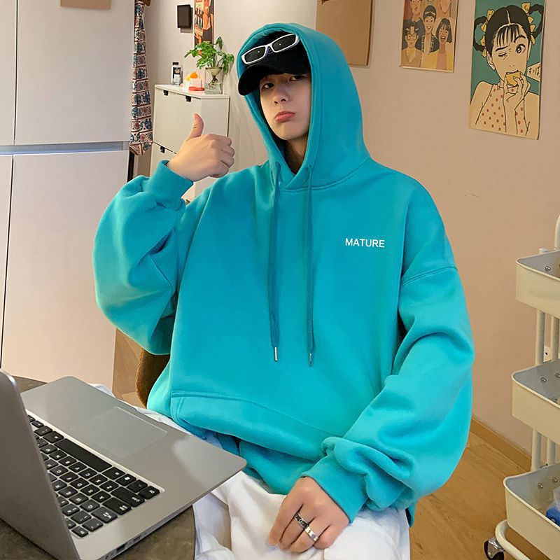 Áo Hoodie Dáng Rộng In Chữ Trẻ Trung Cá Tính Cho Nam Giới