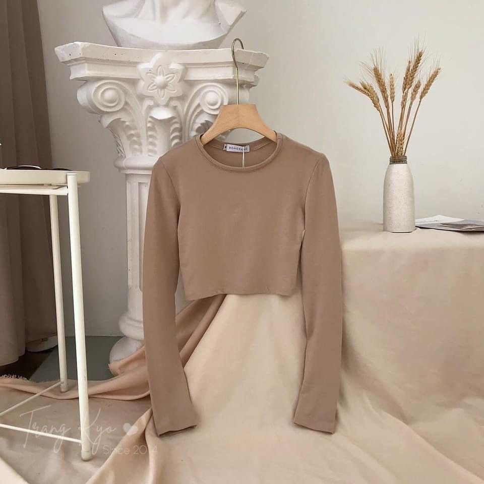 Áo Croptop Zip Body Dài Tay ❤️ Áo croptop chất thun cotton trơn co giãn 4 chiều dáng body Sexy SIÊU HOT ❤️ | BigBuy360 - bigbuy360.vn