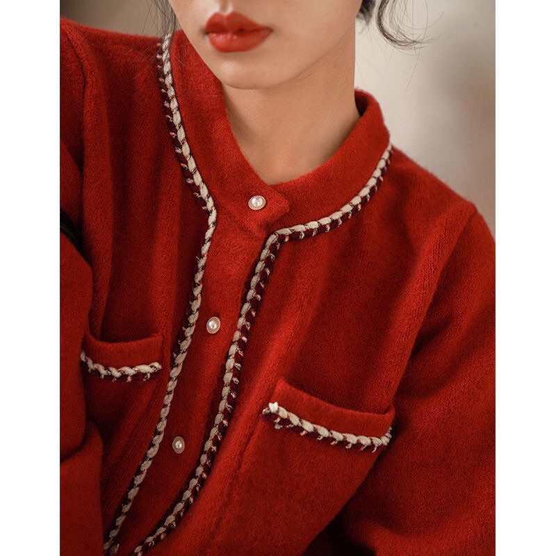 Áo Cardigan tay dày hai túi trước phong cách tiểu thư hàn quốc 14