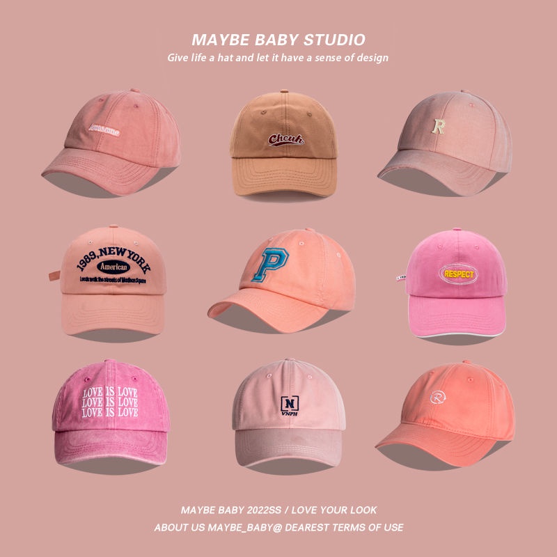 Mũ Lưỡi Trai Chống Nắng Màu Hồng Dễ Phối Đồ Thời Trang Phong Cách Hàn Quốc Cho Nữ